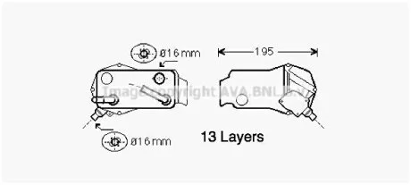 AVA BMW Оливний радіатор 1 E81/87, 3 E90, X1 E84 AVA COOLING BW3350