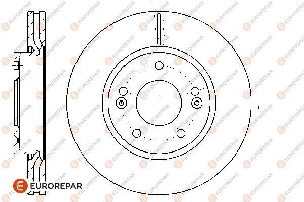 HYUNDAI (К-т = 2шт.) гальмівний диск передн.Coupe,i30,Tucson,Kia Carens II,III,Cerato,Magentis,Soul,Ceed,Sportage (280*26) EUROREPAR 1667853680 (фото 1)