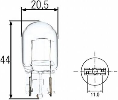 W21W 12V 21W Автолампа безцокольна (44mm) HELLA 8GA 008 892-002