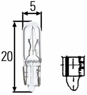 W1,2W 12V1,2W автолампа безцокольна HELLA 8GP 002 095-121