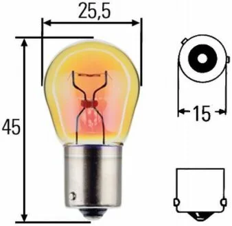 PY21W 24V 21W Автолампа желтая HELLA 8GA 006 841241