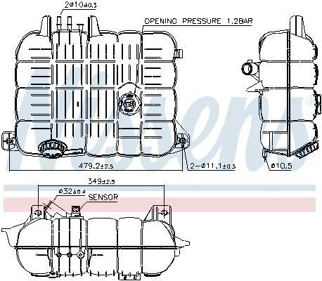 Розширювальний бачок, охолоджувальна рідина NISSENS 996069 (фото 1)