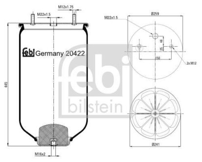 Пневмоподушка FEBI BILSTEIN 20422