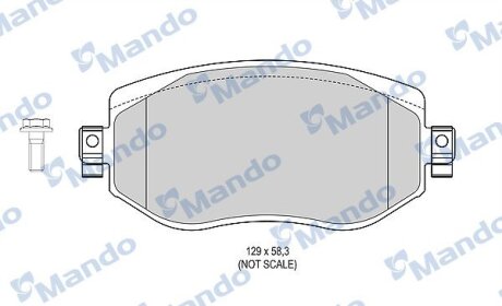 Комплект гальмівних накладок, дискове гальмо MANDO MBF015304