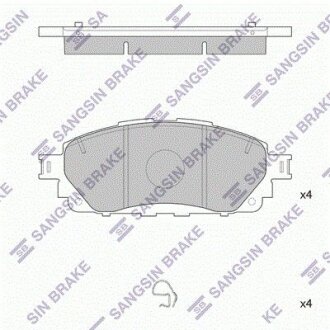 Комплект гальмівних накладок, дискове гальмо Hi-Q (SANGSIN) SP4264