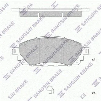 Комплект гальмівних накладок, дискове гальмо Hi-Q (SANGSIN) SP4264