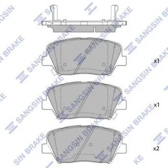 Комплект гальмівних накладок, дискове гальмо Hi-Q (SANGSIN) SP4227