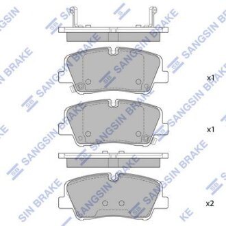 Комплект гальмівних накладок, дискове гальмо Hi-Q (SANGSIN) SP4038