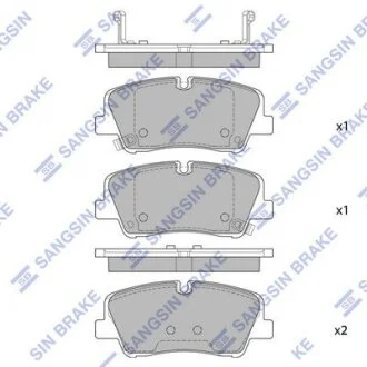 Комплект гальмівних накладок, дискове гальмо Hi-Q (SANGSIN) SP4038
