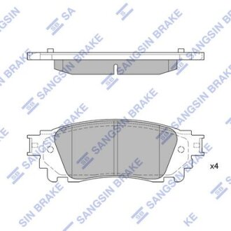 Комплект гальмівних накладок, дискове гальмо Hi-Q (SANGSIN) SP1827