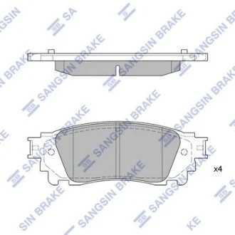 Комплект гальмівних накладок, дискове гальмо Hi-Q (SANGSIN) SP1827