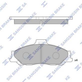 Комплект гальмівних накладок, дискове гальмо Hi-Q (SANGSIN) SP1628
