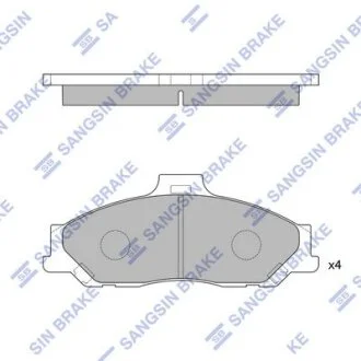 Комплект гальмівних накладок, дискове гальмо Hi-Q (SANGSIN) SP1628