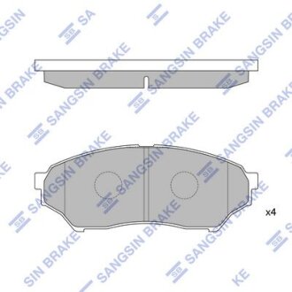 Комплект гальмівних накладок, дискове гальмо Hi-Q (SANGSIN) SP1585