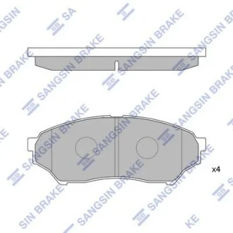 Комплект гальмівних накладок, дискове гальмо Hi-Q (SANGSIN) SP1585