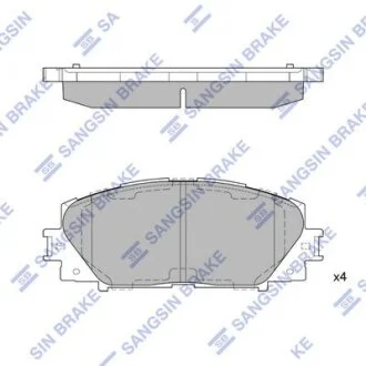 Комплект гальмівних накладок, дискове гальмо Hi-Q (SANGSIN) SP1377A
