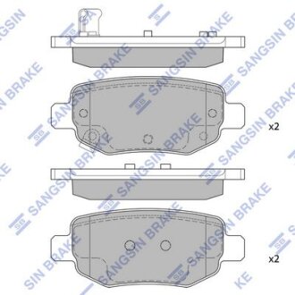 Комплект гальмівних накладок, дискове гальмо Hi-Q (SANGSIN) SP 2126-R