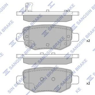 Комплект гальмівних накладок, дискове гальмо Hi-Q (SANGSIN) SP 2126R