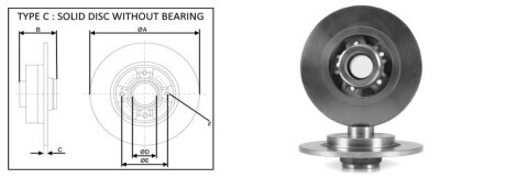 Диск гальмiвний, лiв/прав, зад APlus 61612AP