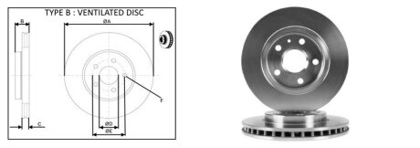 Диск гальмiвний, лiв/прав, пер APlus 61323AP