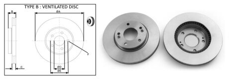 Диск гальмiвний, лiв/прав, пер APlus 61307AP