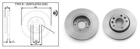 Диск гальмiвний, лiв/прав, пер APlus 61295AP