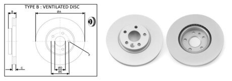 Диск гальмiвний, лiв/прав, пер APlus 61290AP