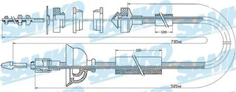 Тросовий привод, привод зчеплення SAMKO C0323C