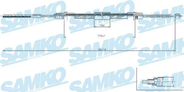Тросовий привод, стоянкове гальмо SAMKO C0209B (фото 1)
