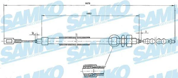 Тросовий привод, стоянкове гальмо SAMKO C0095B (фото 1)