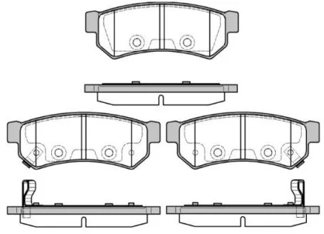 Комплект гальмівних накладок, дискове гальмо WOKING P11483.12
