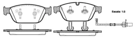 Комплект гальмівних накладок, дискове гальмо WOKING P15433.02