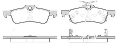 Комплект гальмівних накладок, дискове гальмо WOKING P9623.12