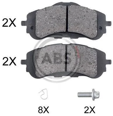 Комплект гальмівних накладок, дискове гальмо A.B.S. 35018 (фото 1)
