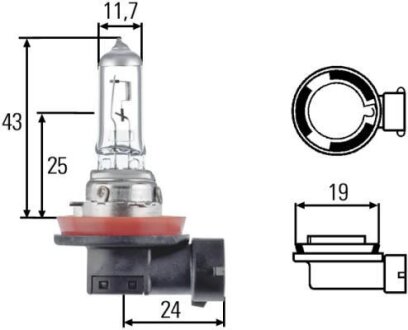 Лампа розжарювання, фара дальнього світла HELLA 8GH 008 358-121