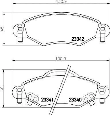 Комплект гальмівних накладок, дискове гальмо HELLA PAGID 8DB 355 010791 (фото 1)