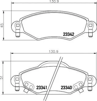 Комплект гальмівних накладок, дискове гальмо HELLA PAGID 8DB 355 010791