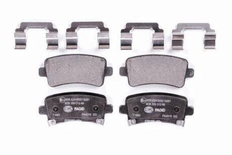 Комплект гальмівних накладок, дискове гальмо HELLA PAGID 8DB 355 012991