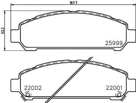Комплект гальмівних накладок, дискове гальмо HELLA PAGID 8DB 355 021821