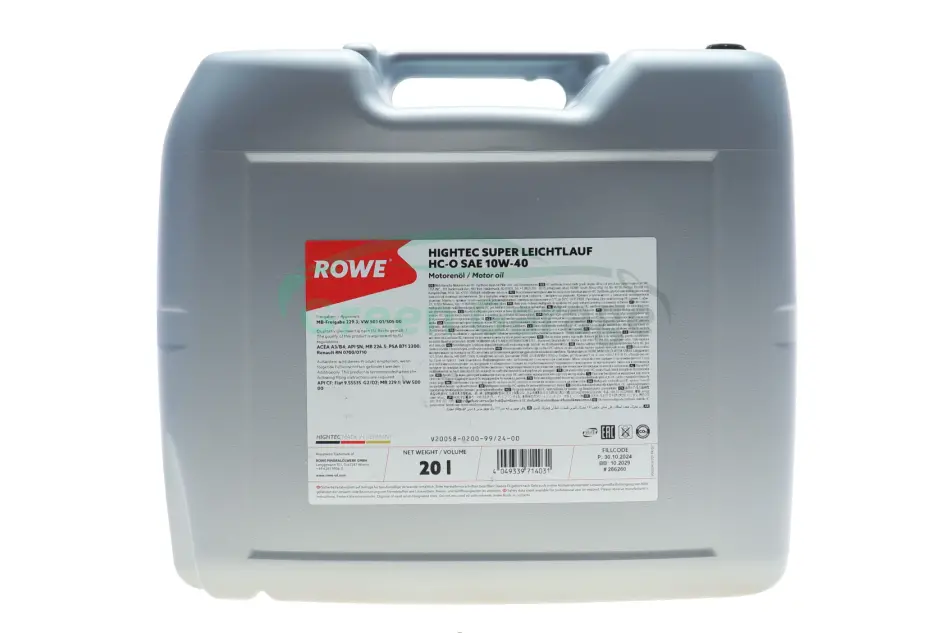 Олива моторна HIGHTEC SUPER LEICHTLAUF HC-O SAE 10W-40 (20 L) ROWE 20058020099 (фото 1)