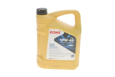Олива моторна HIGHTEC SUPER LEICHTLAUF HC-O SAE 10W-40 (5 L) ROWE 20058005099