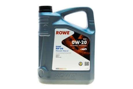 Олива моторна HIGHTEC SYNT RSP 210 SAE 0W-20 (5 L) ROWE 20371005099