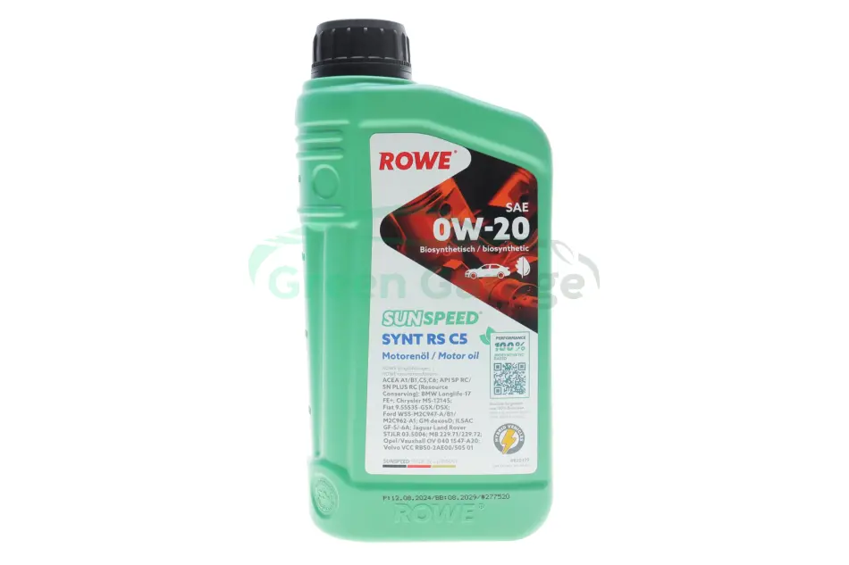 Олива моторна SUNSPEED SYNT RS C5 SAE 0W-20 (1 L) ROWE 4920379001099 (фото 1)