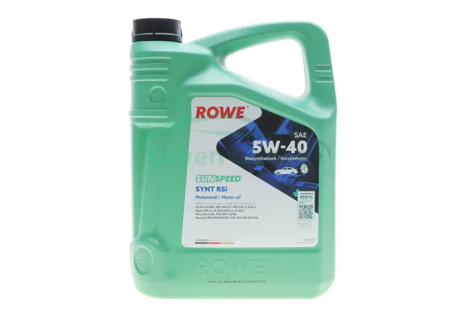Олива моторна SUNSPEED SYNT RSi SAE 5W-40 (5 L) ROWE 4920068005099 (фото 1)