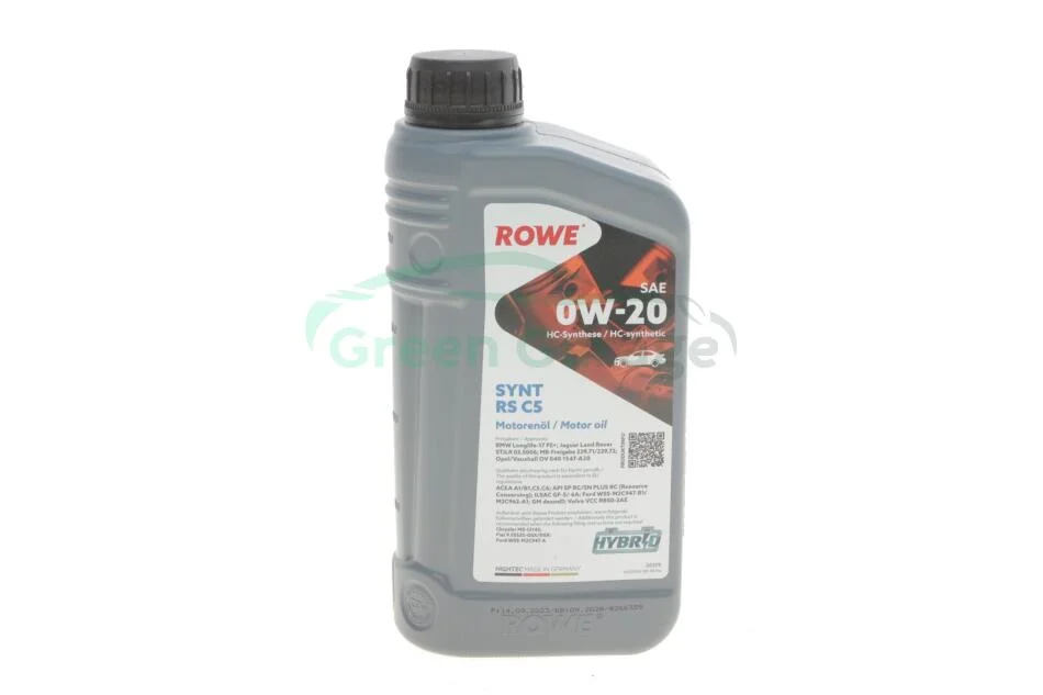 Олива моторна HIGHTEC SYNT RS C5 SAE 0W-20 (1 L) ROWE 20379001099 (фото 1)