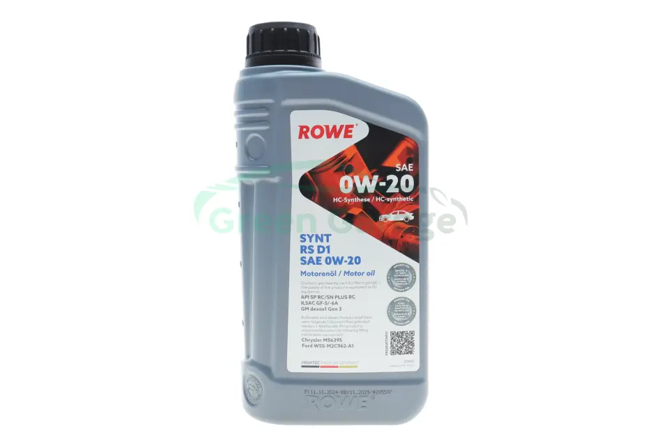 Олива моторна HIGHTEC SYNT RS D1 SAE 0W-20 (1 L) ROWE 20051001099 (фото 1)