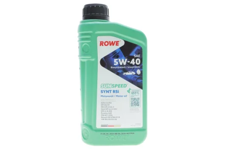 Олива моторна SUNSPEED SYNT RSi SAE 5W-40 (1 L) ROWE 4920068001099
