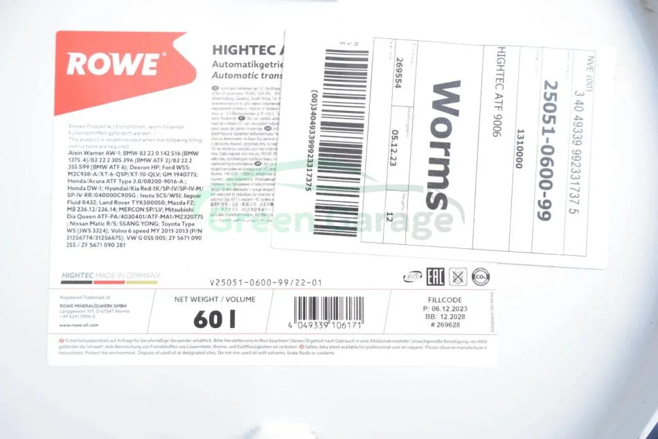 Олива трансмісійна HIGHTEC ATF 9006 (60 L) ROWE 25051060099 (фото 1)