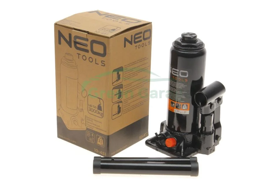 Домкрат гідравлічний пляшковий, 3 т, 195-370 мм(NEO) NEO TOOLS 10451 (фото 1)