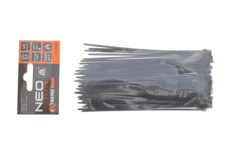 Стяжки кабельні кабельні EXTREME 2,5 × 150 мм, чорні, 100 шт. NEO TOOLS 01622